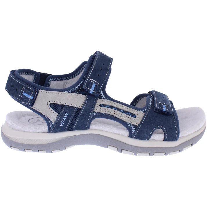 Free Spirit Women's 41063 Ziri Suede Leather Sandals Navy Blue / Multi