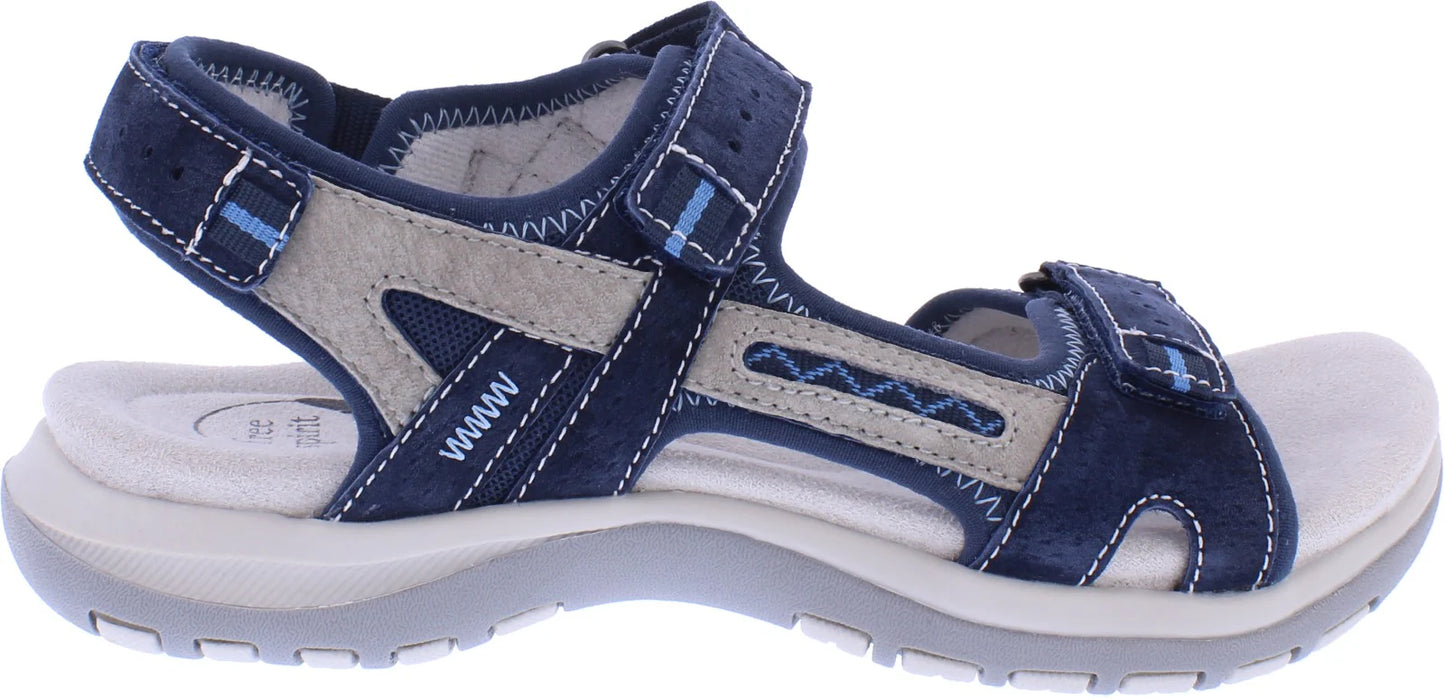 Free Spirit Women's 41063 Ziri Suede Leather Sandals Navy Multi