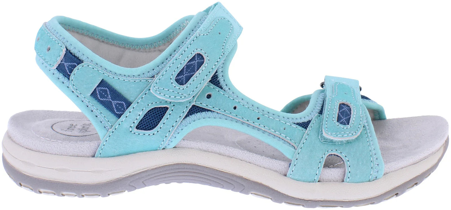 Free Spirit Women's 41337 Frisco Suede Leather Sandals Aqua Sky Blue