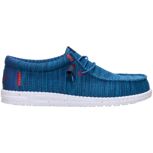 Hey Dude Men's 41898 Wally Stretch Sox Trainers Ensign Blue / Multi