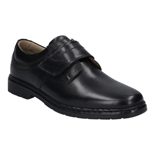 Josef Seibel Men's Alastair 16 Leather Strap Slip-On Shoes Black