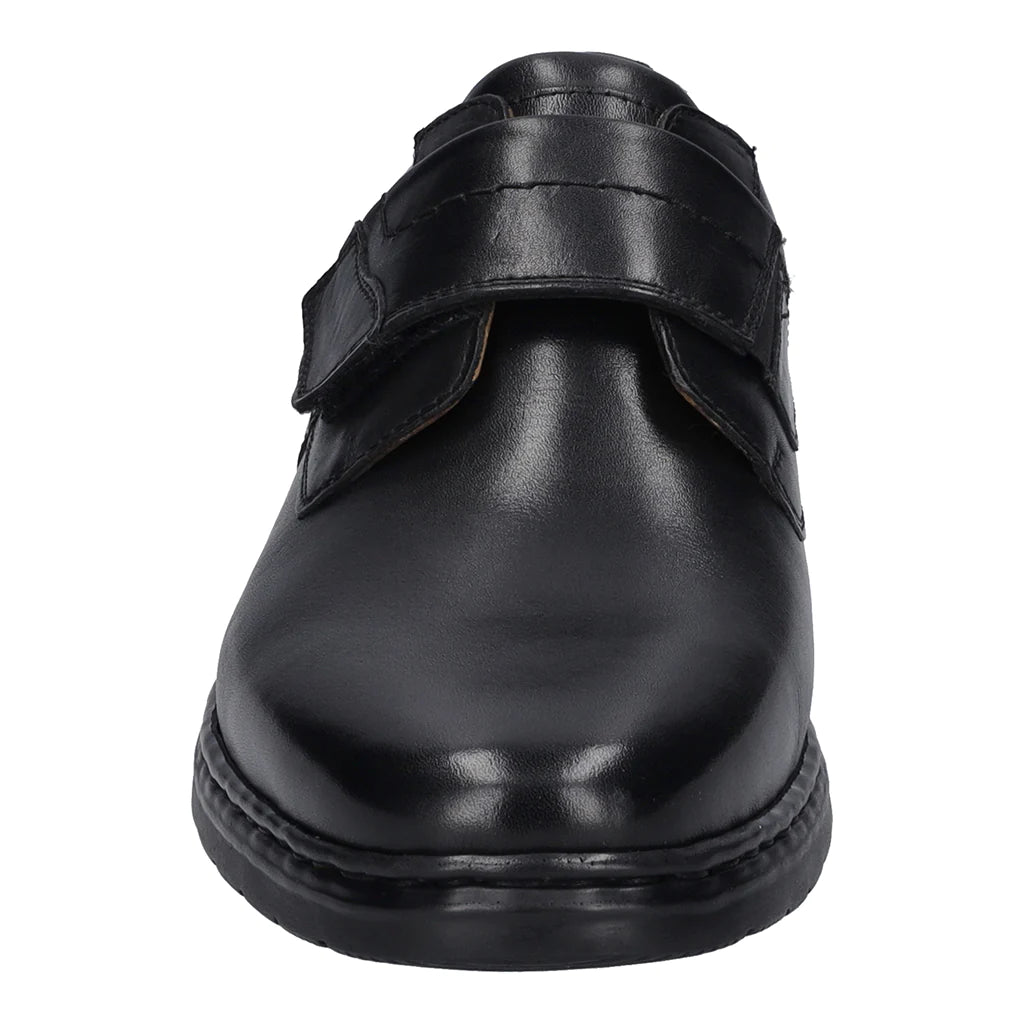 Josef Seibel Men's Alastair 16 Leather Strap Slip-On Shoes Black