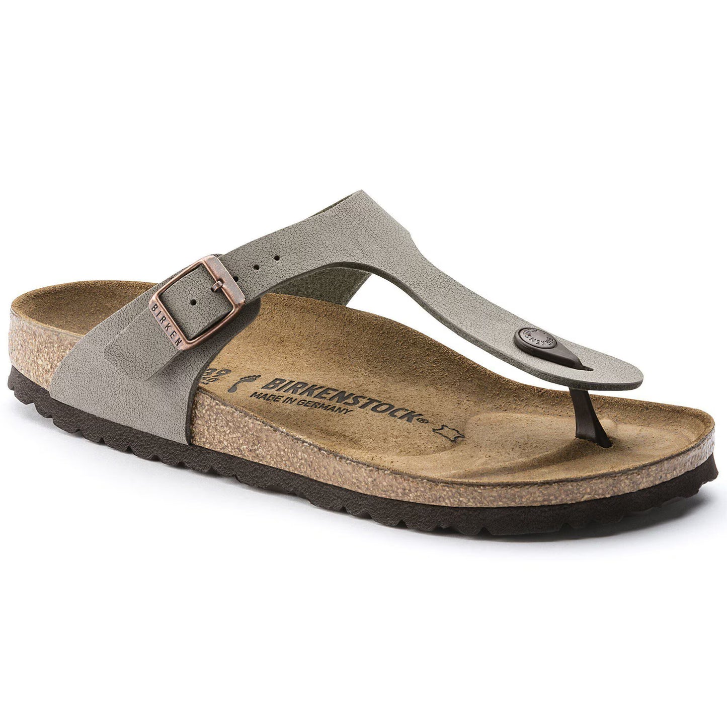 Birkenstock Women's Gizeh Birko-Flor Regular Fit Sandals Stone