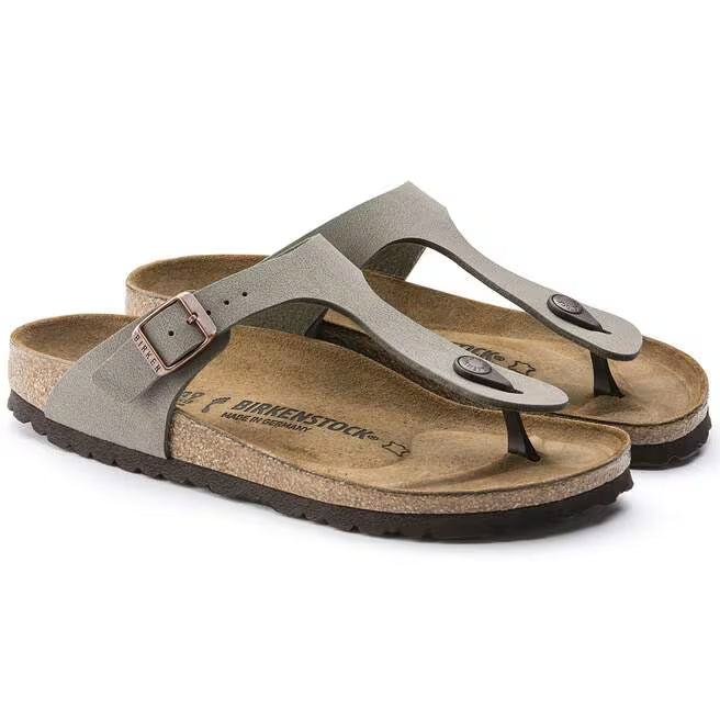 Birkenstock Women's Gizeh Birko-Flor Regular Fit Sandals Stone