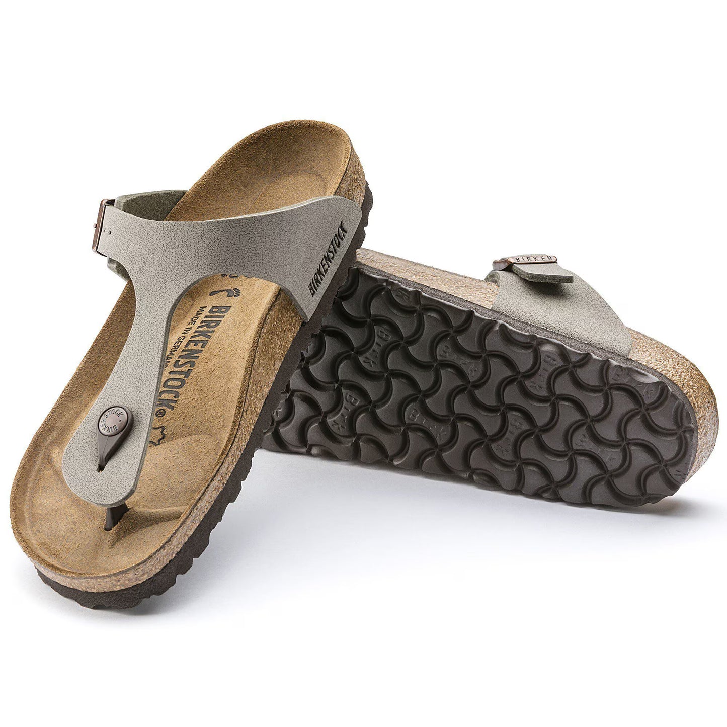 Birkenstock Women's Gizeh Birko-Flor Regular Fit Sandals Stone