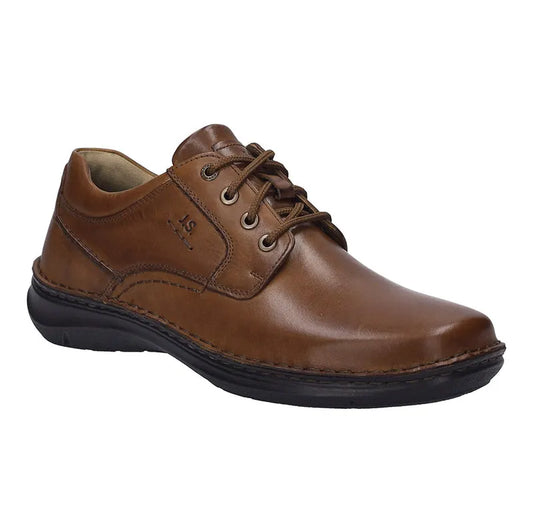 Josef Seibel Men's New Anvers 06 Leather Casual Shoes Cognac Brown