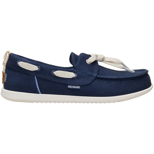 Hey Dude Women's Harbor Breeze Low Twill Boat Shoes Navy Blue