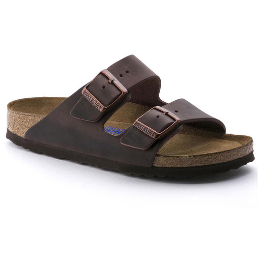 Birkenstock Unisex Arizona Soft Footbed Oiled Leather Sandals Habana Brown
