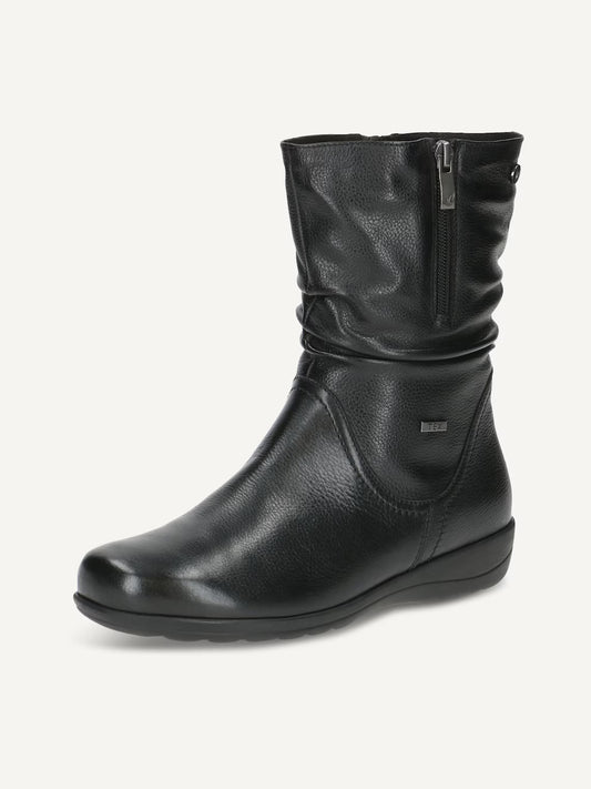 Caprice Women's 9-26456-43 Leather Zip Ankle Boots w/Lining Black Nappa