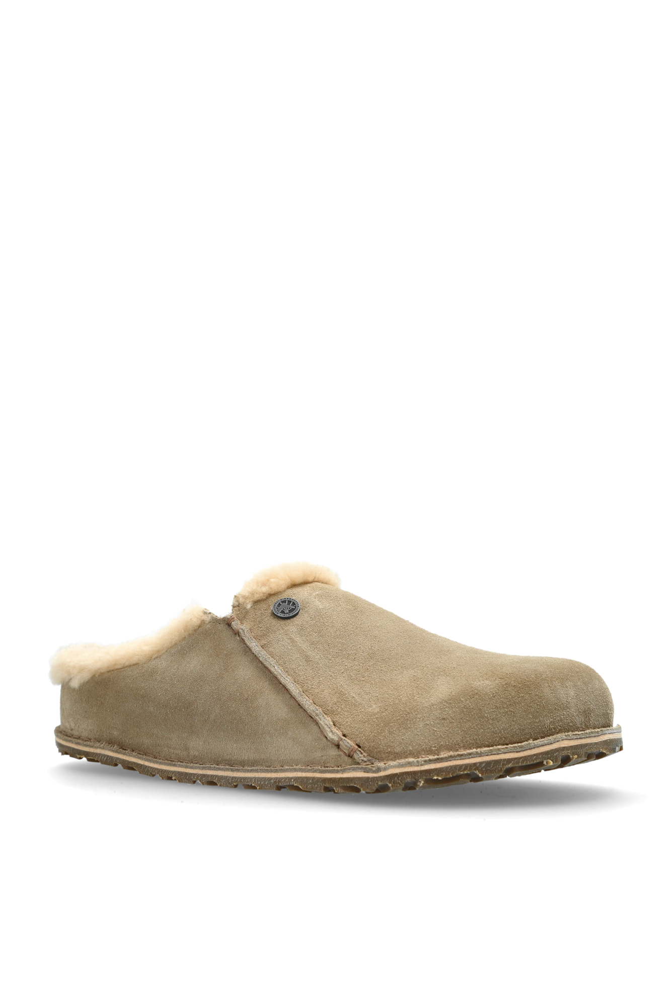 Birkenstock Unisex Zermatt Premium Suede Leather Clog Slippers Taupe