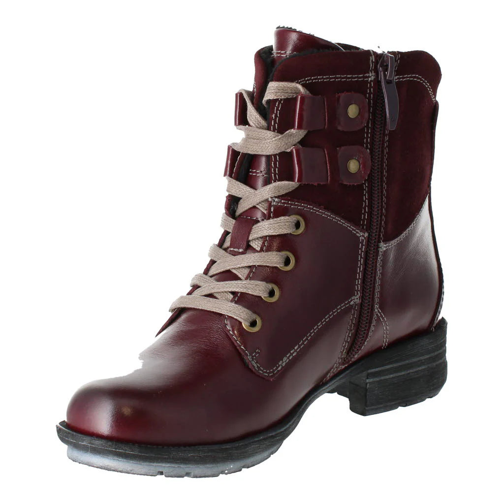 Josef Seibel Women's Susie 01 Biker Leather Boots Bordo