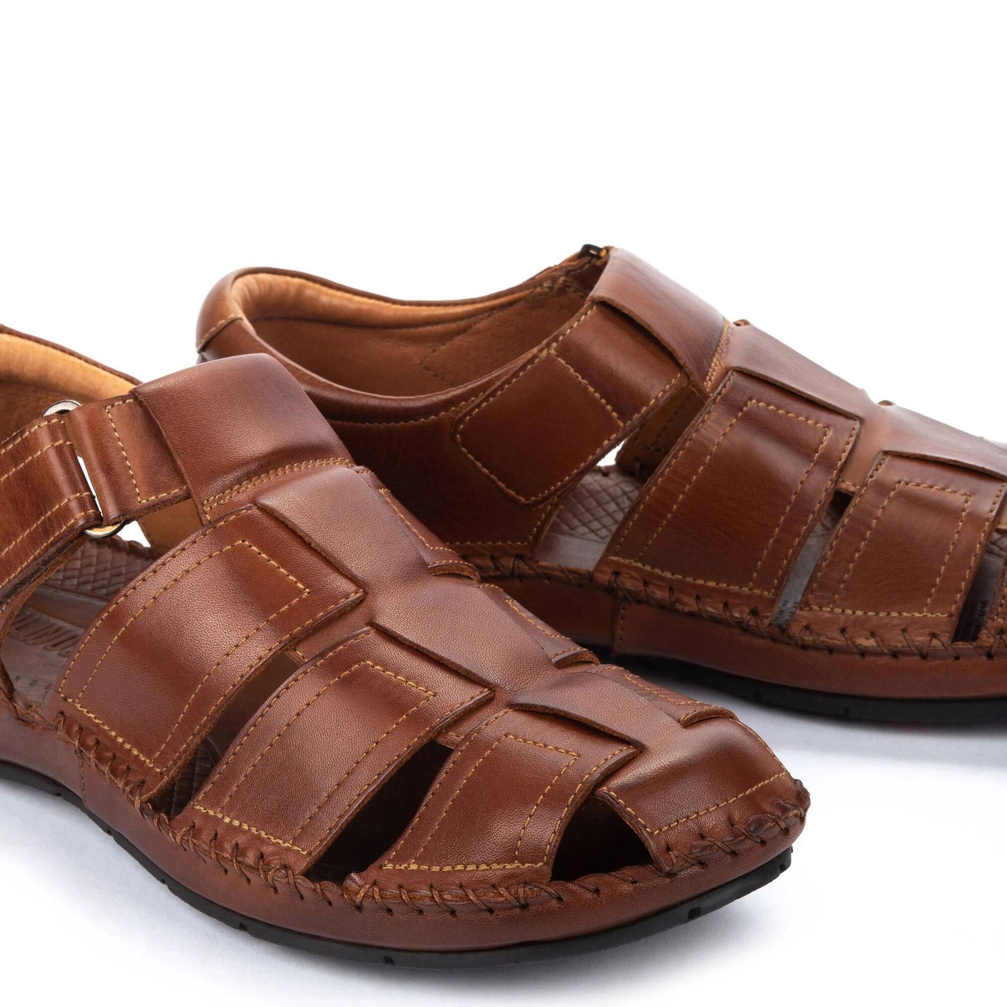 Pikolinos Men's Tarifa 06J-5433 Leather Flat Sandals Cuero Brown