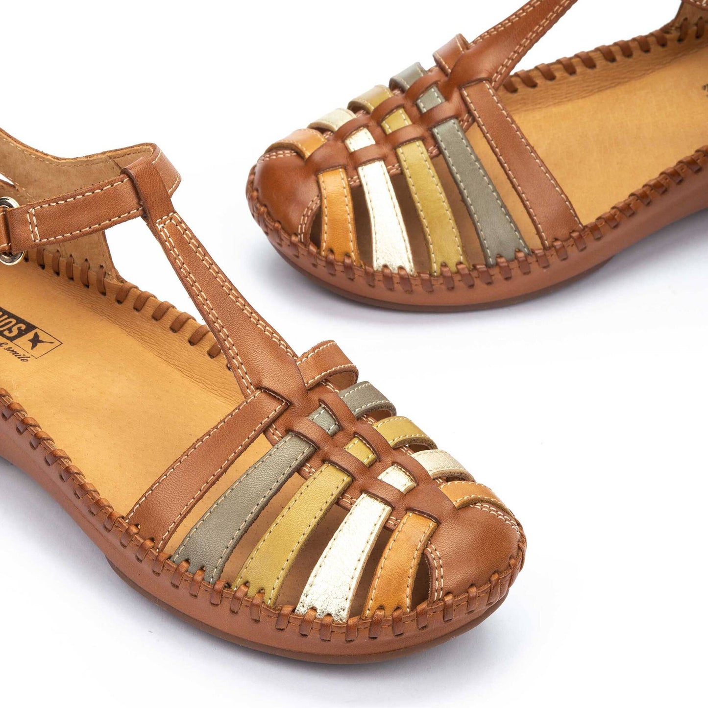 Pikolinos Women's P. Vallarta 655-0843C4 Leather Sandals Brandy Brown