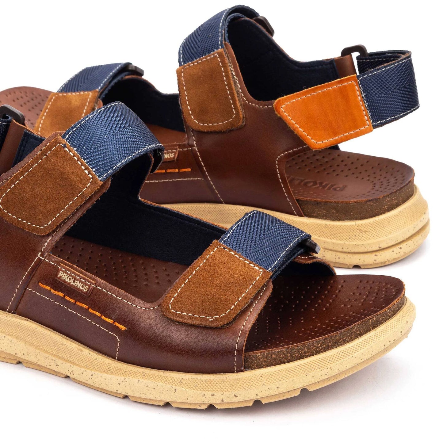 Pikolinos Men's Nijar M0B-0122C1 Leather Flat Sandals Cuero Brown