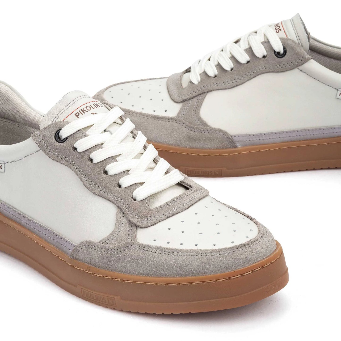 Pikolinos Men's Xativa M1K-6383C2 Leather Lace-Up Trainers Espuma White