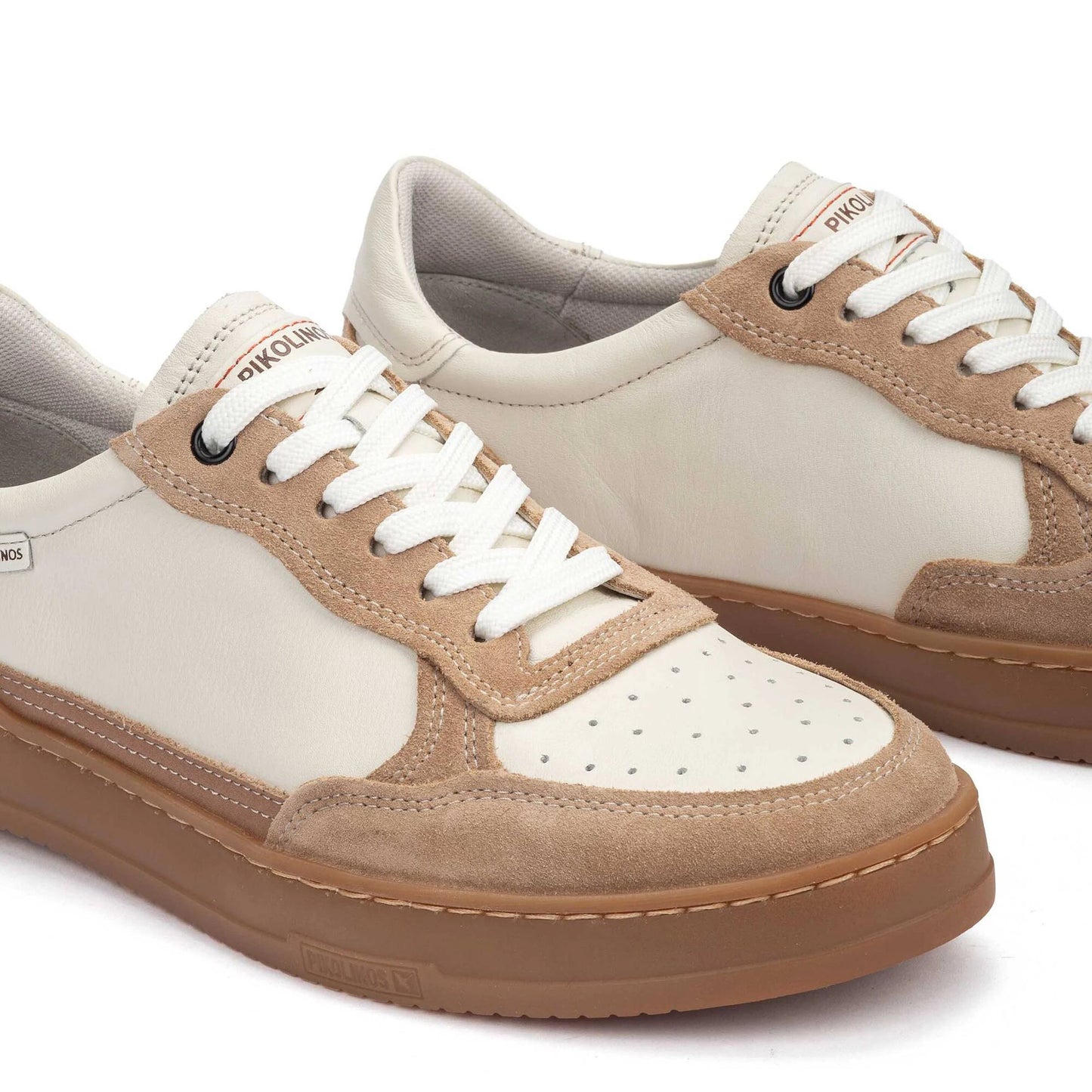 Pikolinos Men's Xativa M1K-6383C2 Leather Lace-Up Trainers Nata Beige