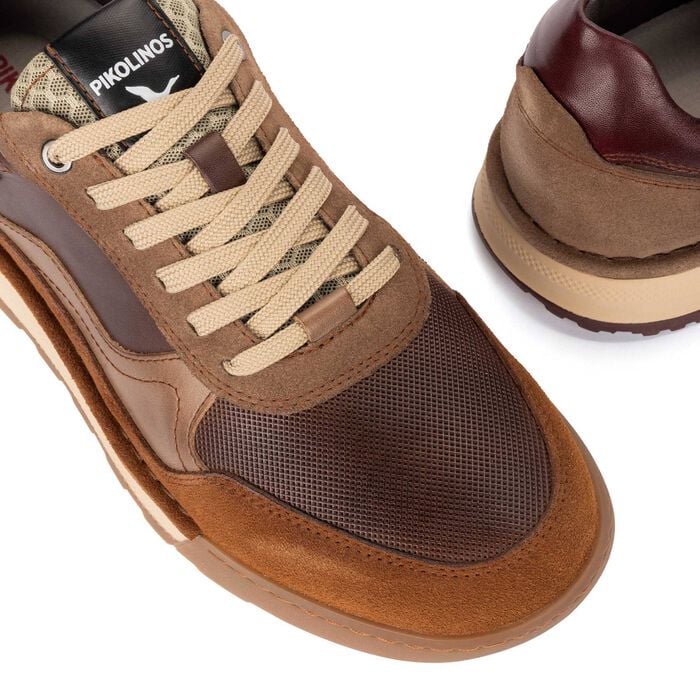 Pikolinos Men's M3W-6015C1 TEIDE Men's leather trainer - Dark Brown Mix