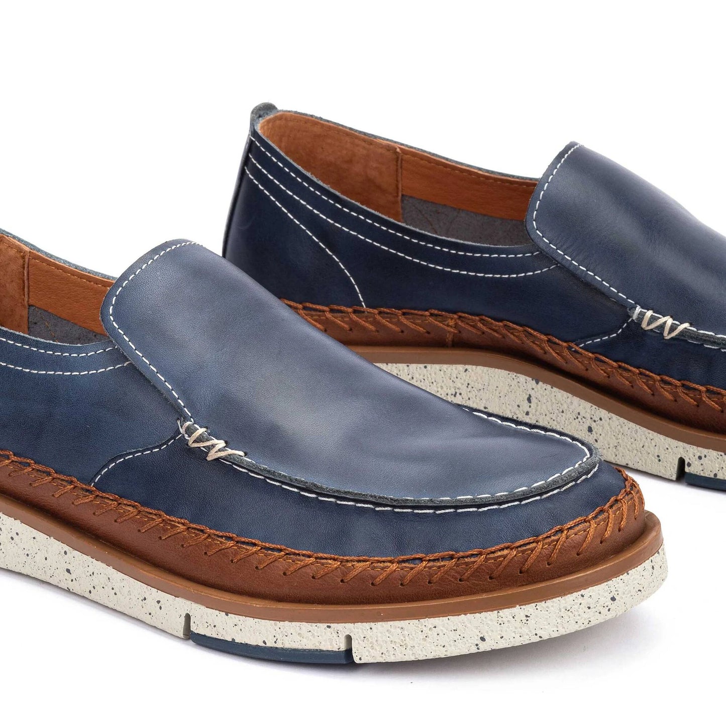 Pikolinos Men's San Juan M6L-3085C1 Leather Moccasin Shoes Blue