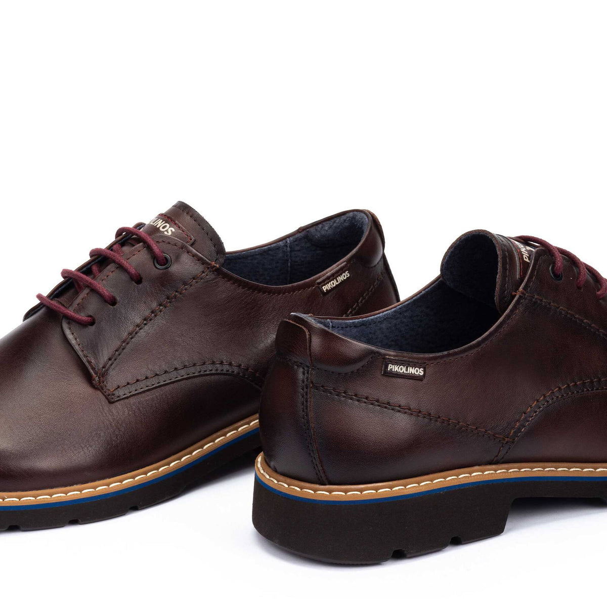 Pikolinos Men's Alarcon M7D-4289 Leather Lace-Up Shoes Olmo Brown