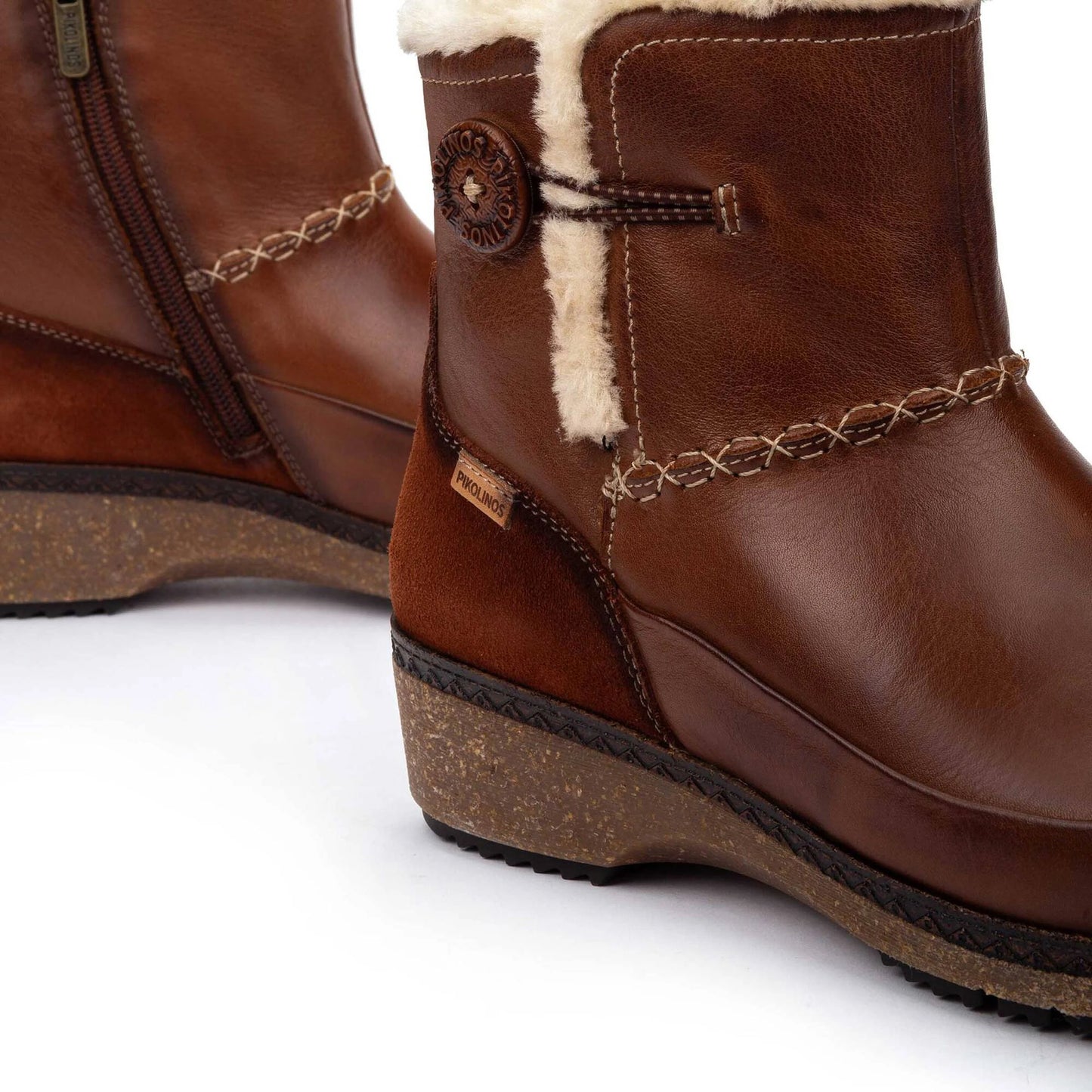 Pikolinos Women's Granada W0W-8711C1 Leather Flat Ankle Boots Cuero Brown