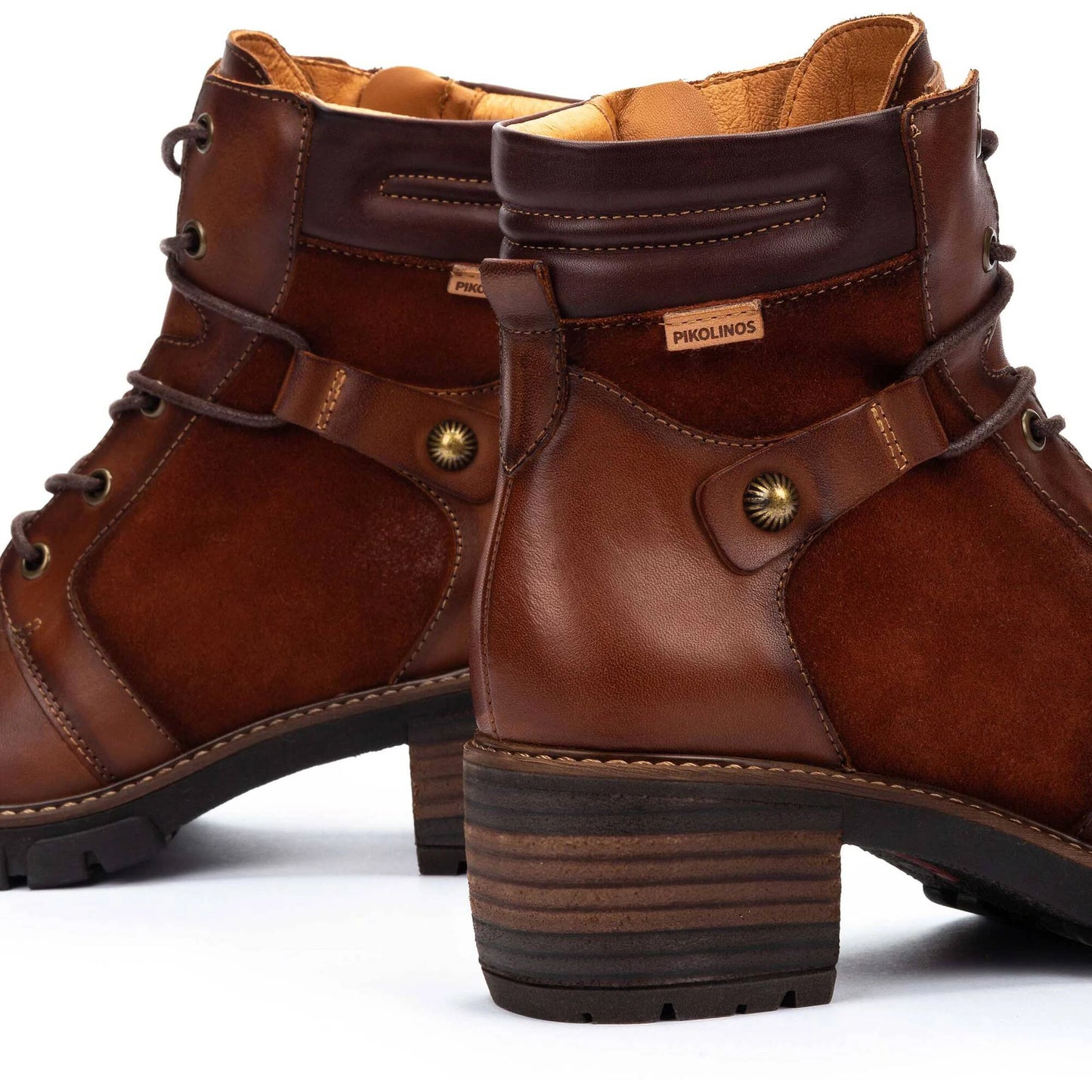 Pikolinos Women's San Sebastia W1T-8979C1 Leather Heeled Ankle Boots Caoba Brown