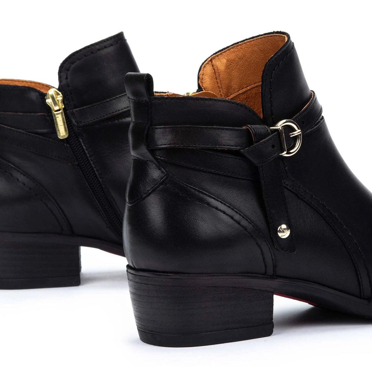 Pikolinos Women's Daroca W1U-8901C1 Leather Heeled Ankle Boots Black