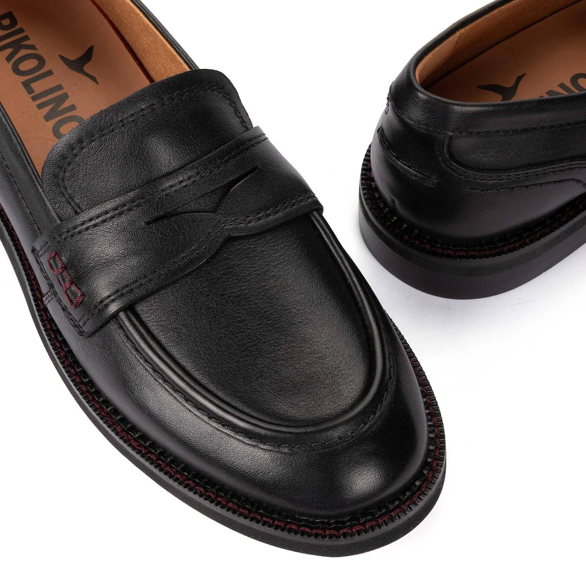 Pikolinos Women's Deva W2L-3959 Leather Loafer Shoes Black