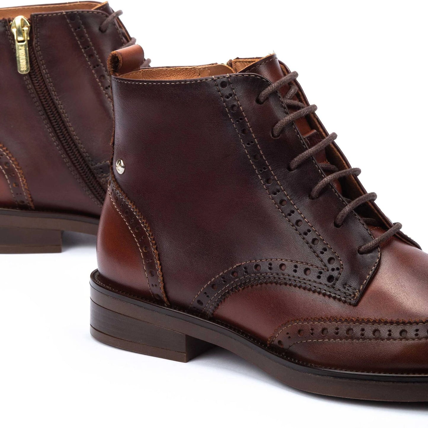 Pikolinos Women's Puertollano W3C-8856C1 Leather Flat Ankle Boots Cuero Brown