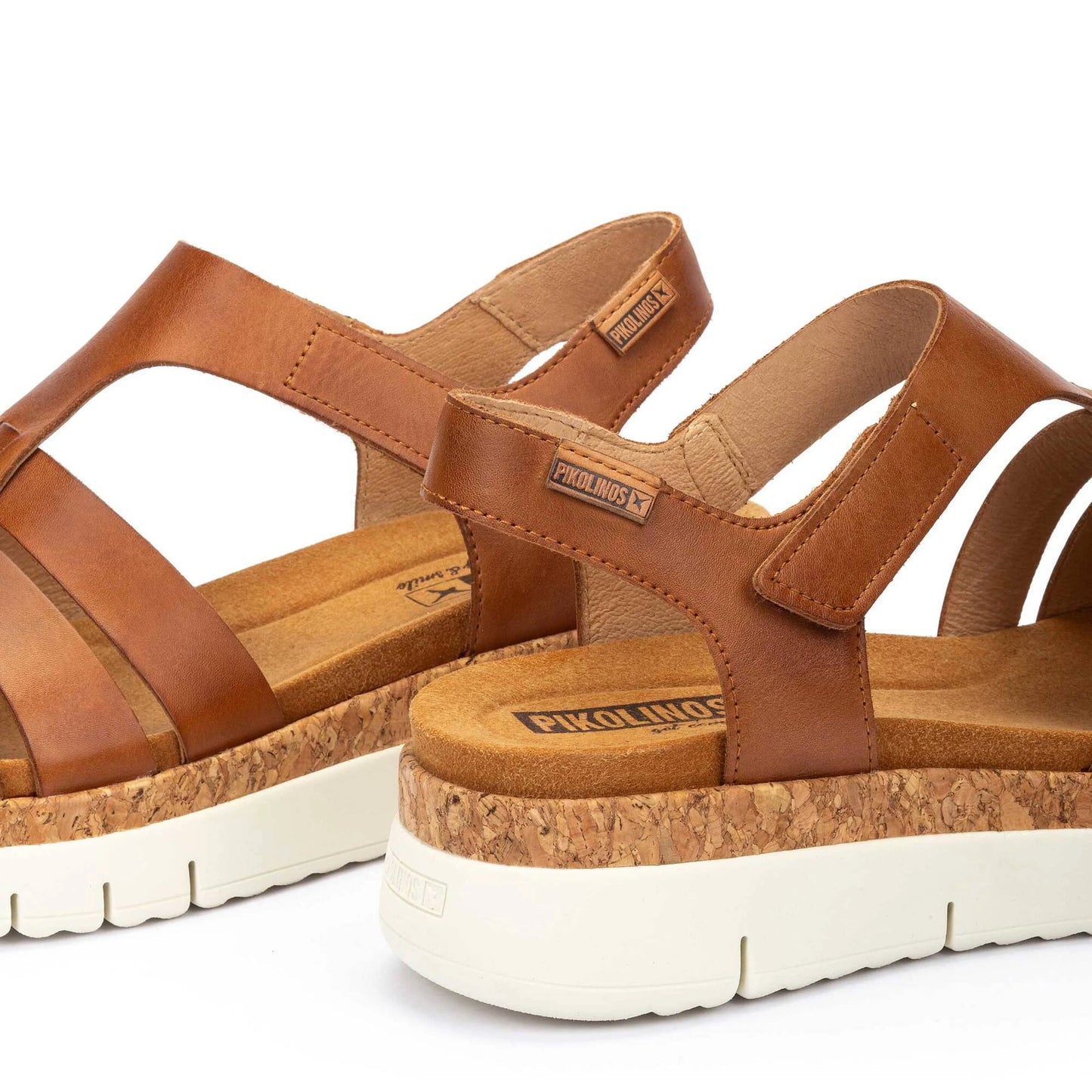 Pikolinos Women's Palma W4N-0754 Leather Wedge Sandals Brandy Brown