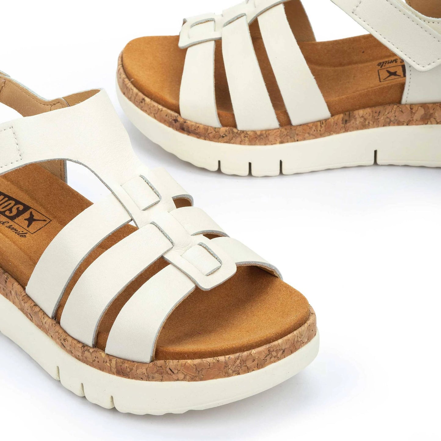 Pikolinos Women's Palma W4N-0754 Leather Wedge Sandals Nata Beige