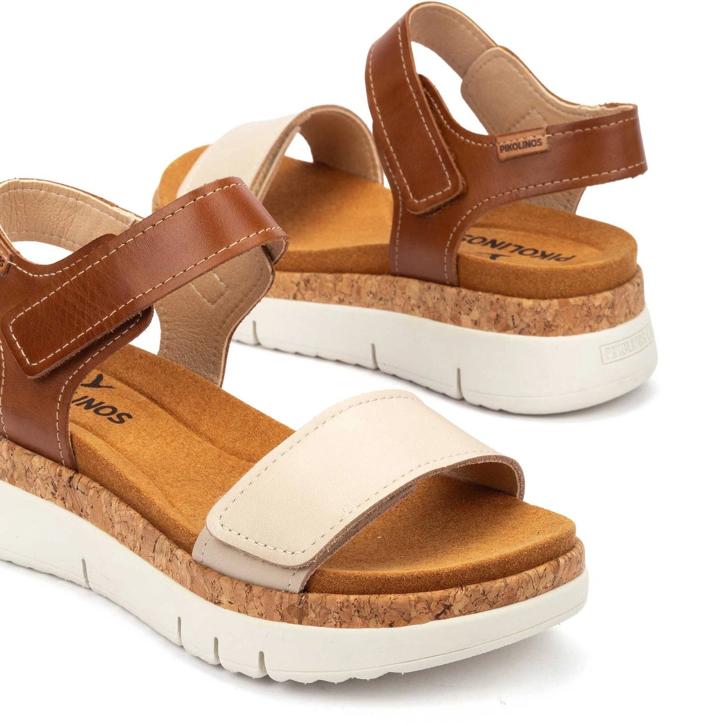 Pikolinos Women's Palma W4N-0940C1 Leather Wedge Sandals Marfil Brown