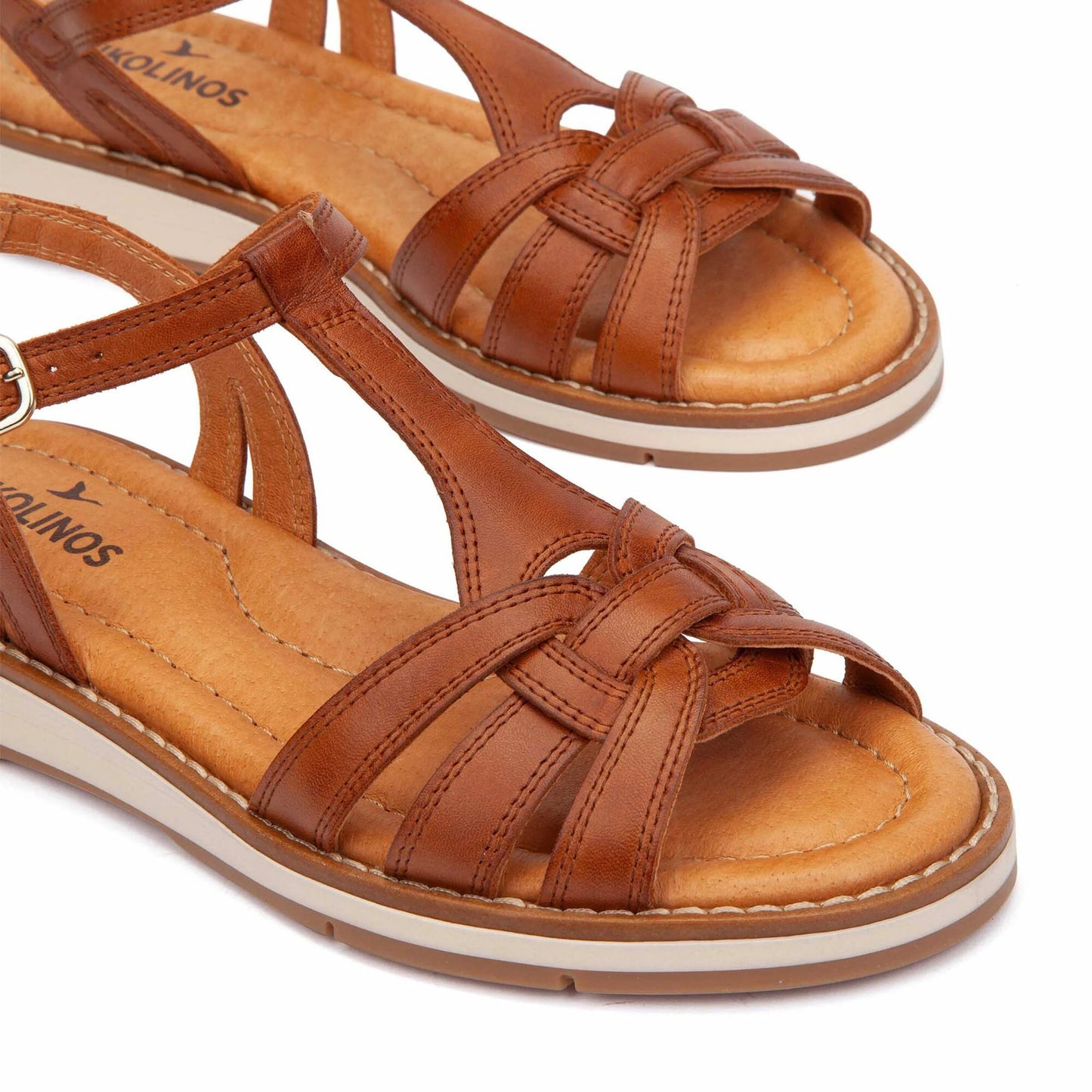 Pikolinos Women's Roquetas W9B-0789 Leather Sandals Brandy Brown