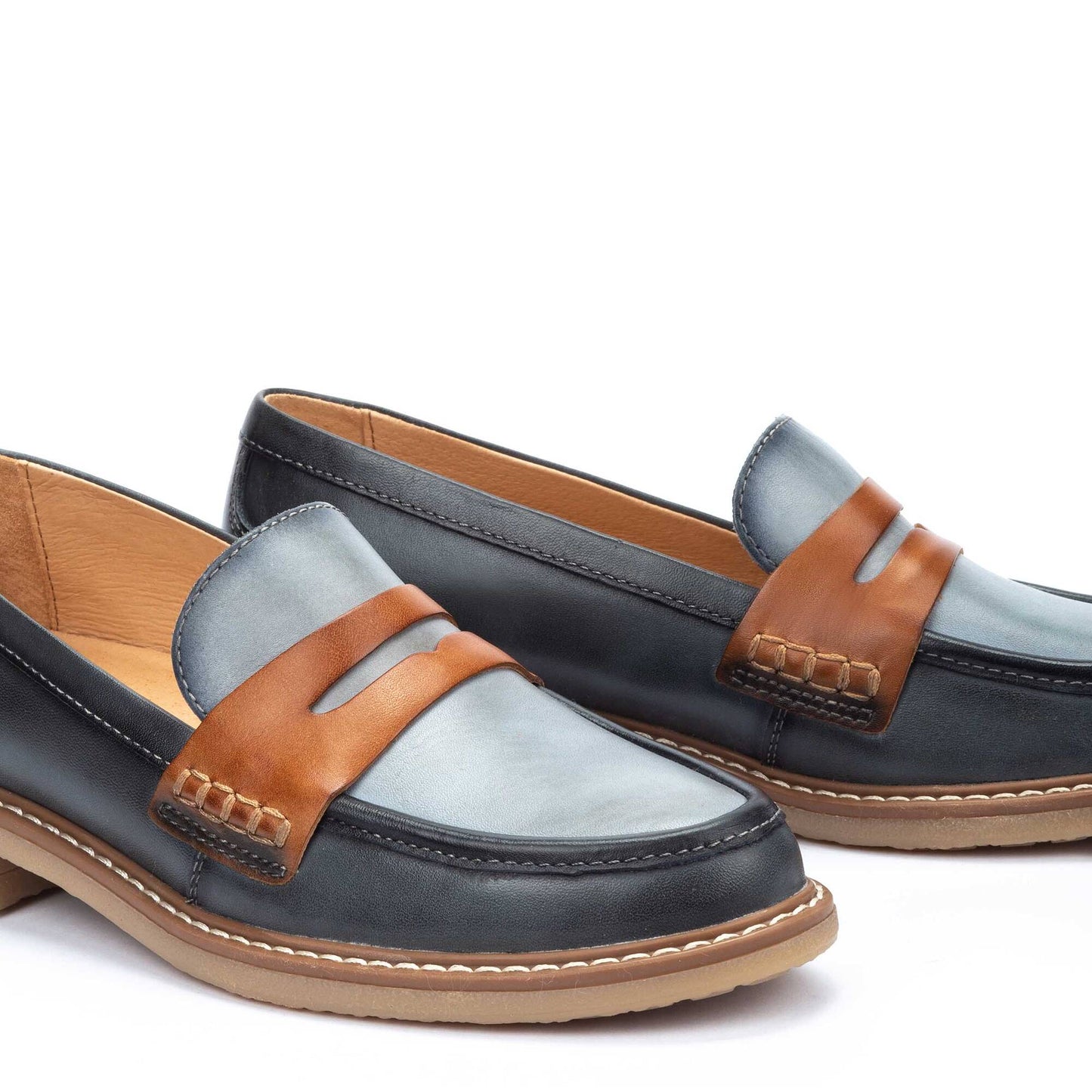 Pikolinos Women's Aldaya W8J-3541C3 Leather Loafer Shoes Ocean Blue
