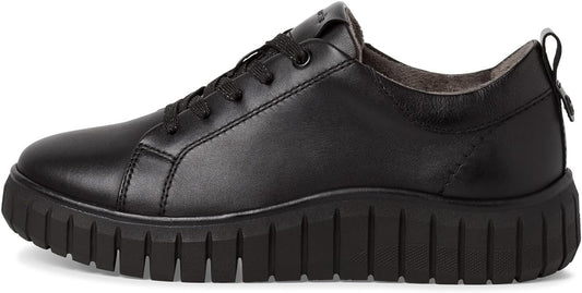 Jana Women's 8-83721-41 Leather Comfort Sneakers Black