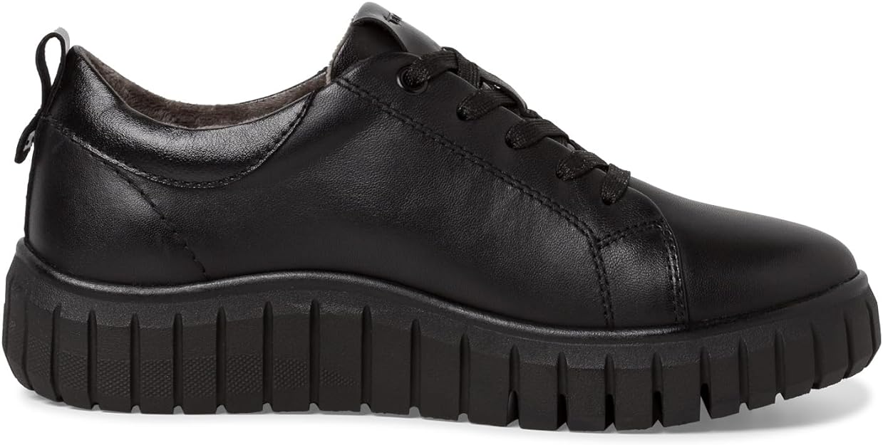 Jana Women's 8-83721-41 Leather Comfort Sneakers Black