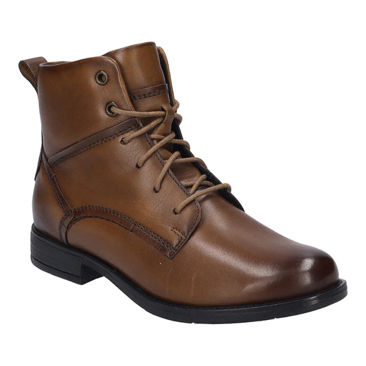 Josef Seibel Women's Simona 05 Casual Leather Ankle Boots Cognac Brown