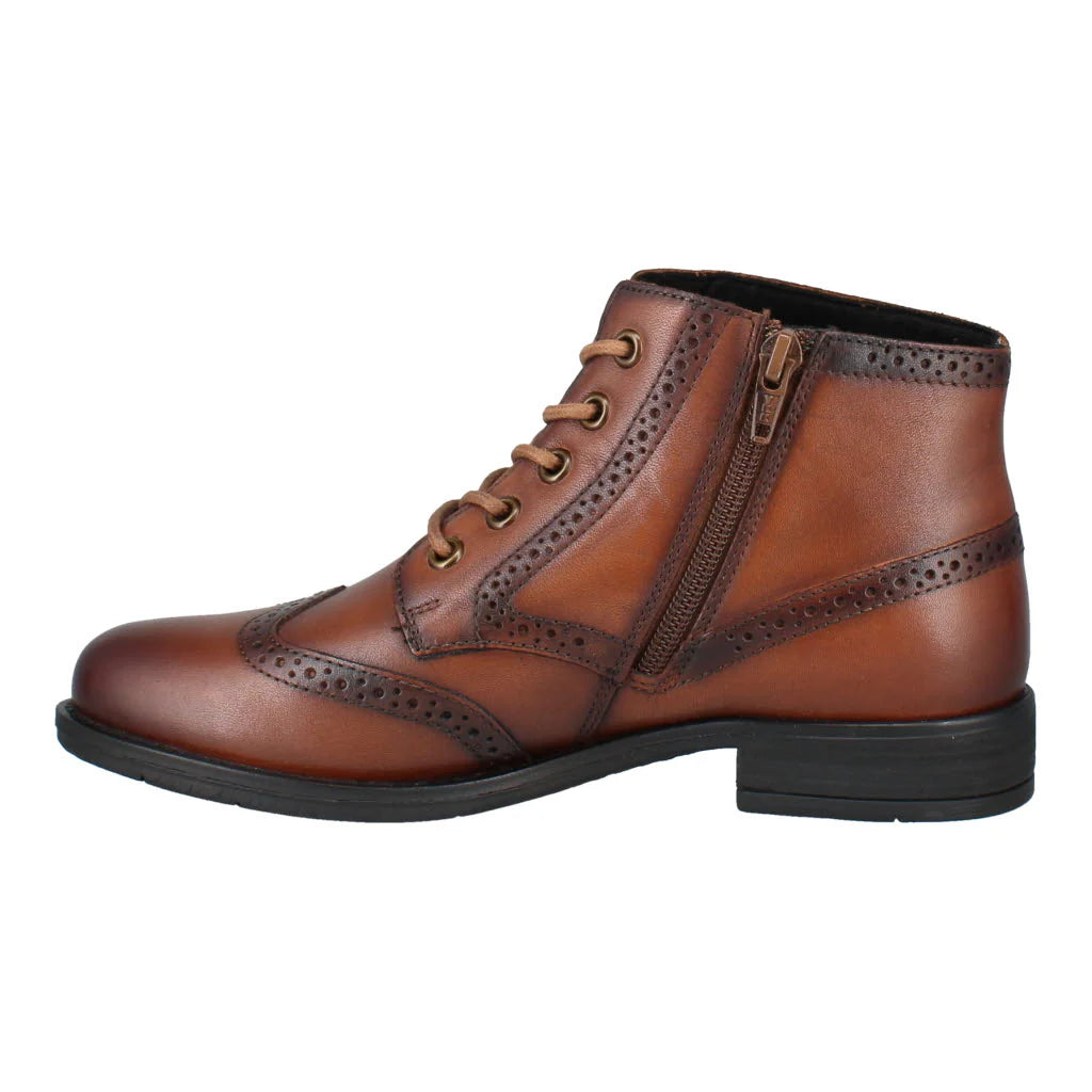 Josef Seibel Women's Simona 08 Casual Leather Ankle Boots Cognac Brown