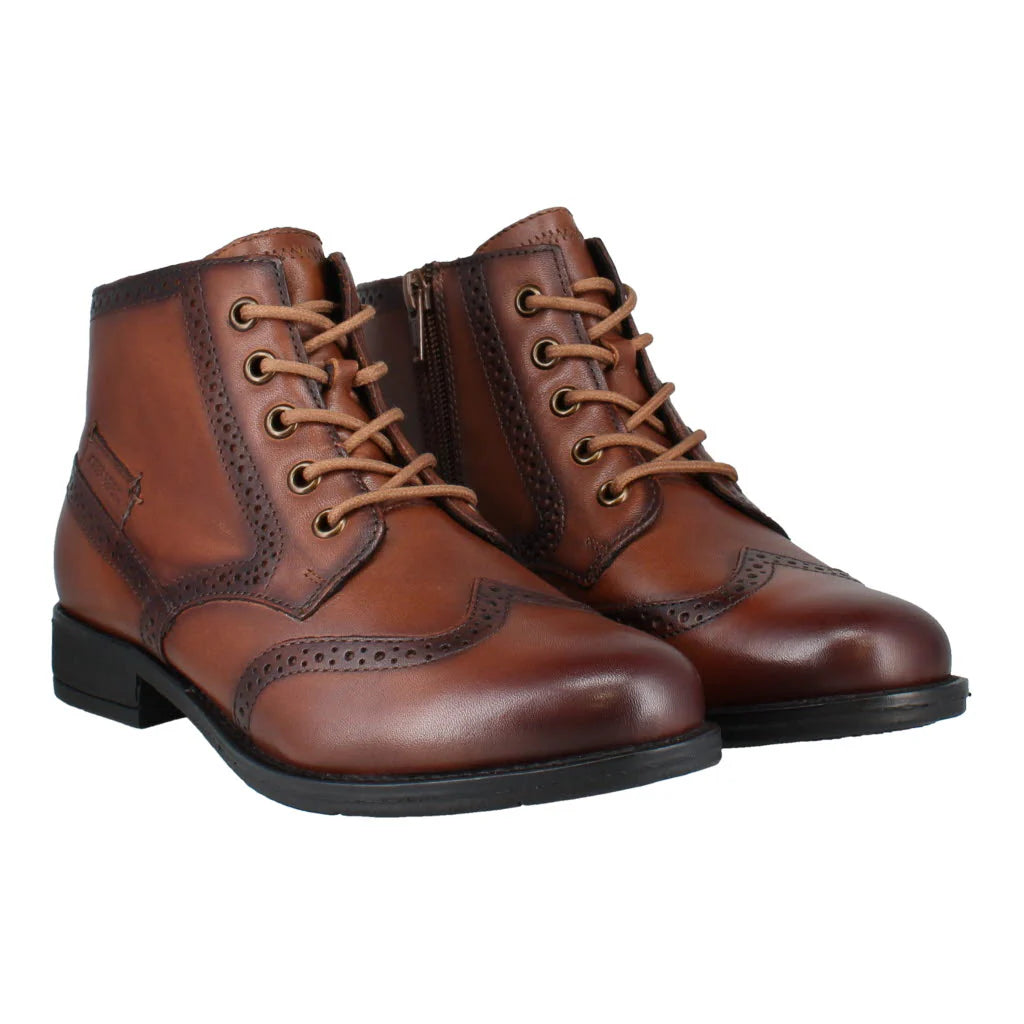 Josef Seibel Women's Simona 08 Casual Leather Ankle Boots Cognac Brown