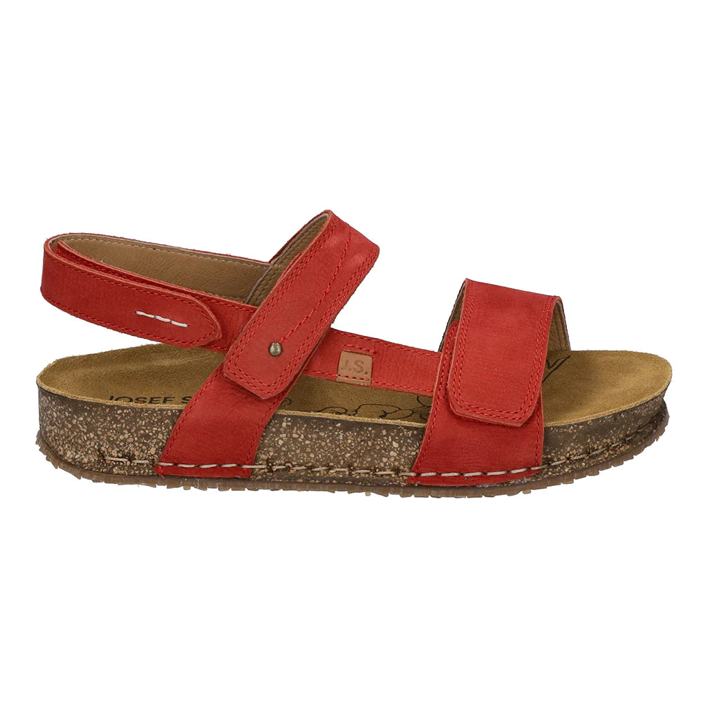 Josef Seibel Women's Hannah 02 Leather Strap Sandals Red
