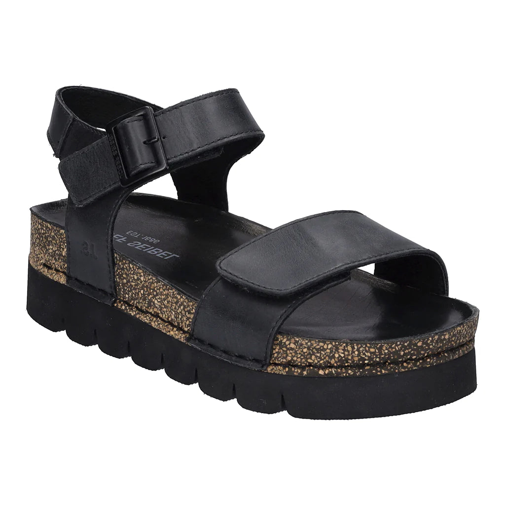 Josef Seibel Women's Alice 03 Leather Adjustable Sandals Black