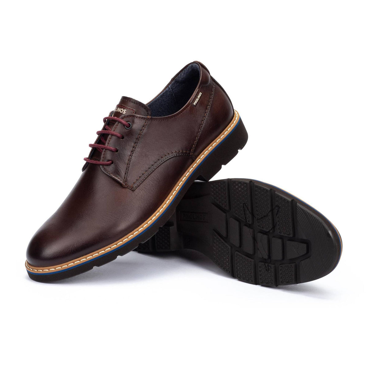 Pikolinos Men's Alarcon M7D-4289 Leather Lace-Up Shoes Olmo Brown