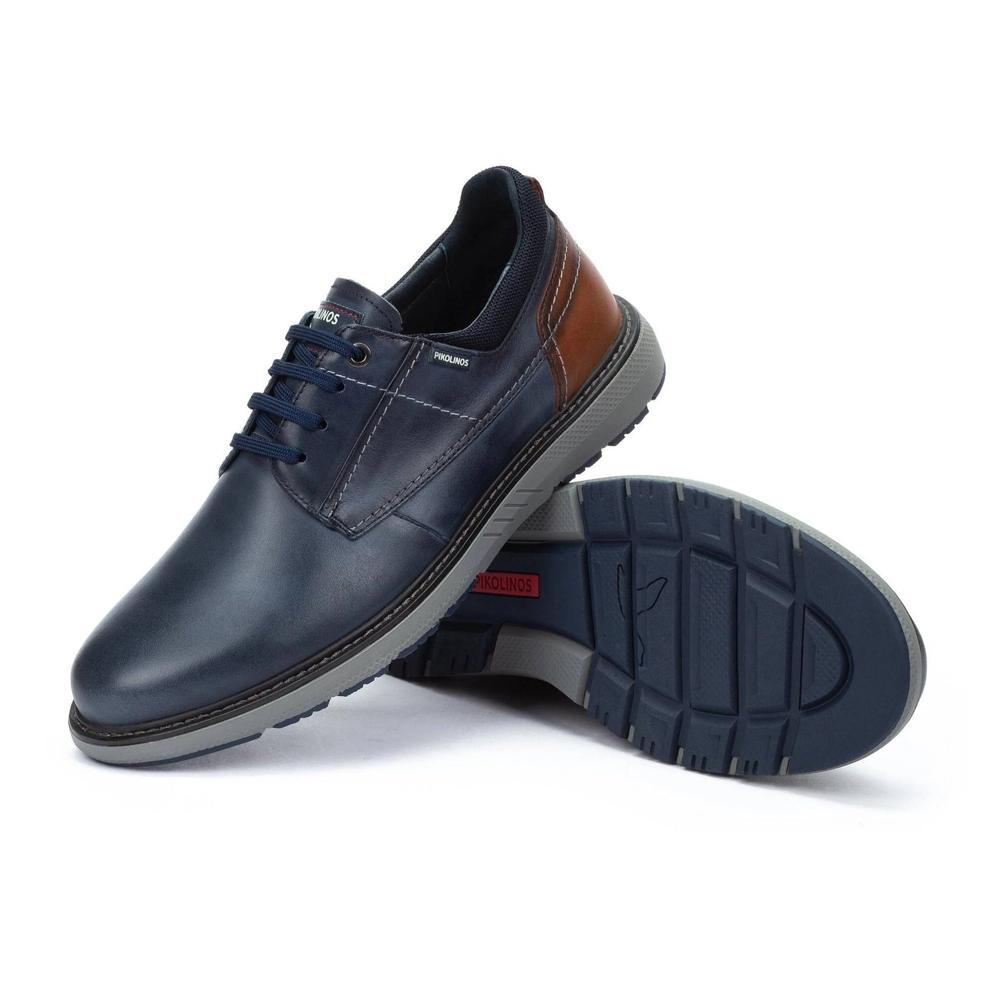Pikolinos Men's Bilbao M8D-4292C1 Leather Lace-Up Trainer Shoes Blue