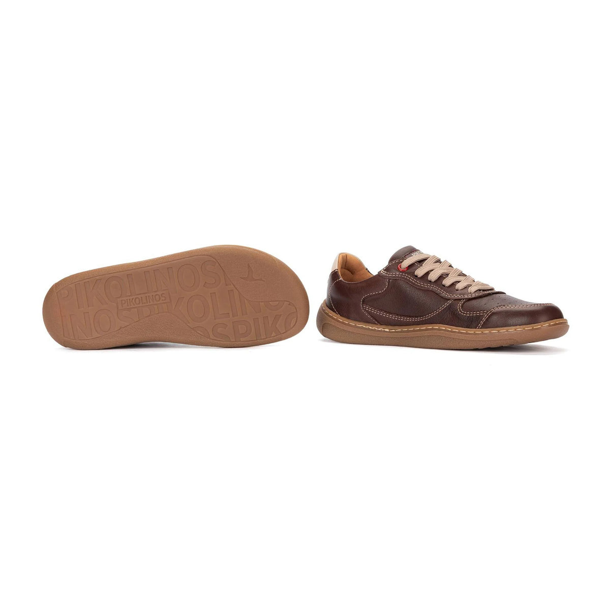 Pikolinos Unisex Aranjuez U9F-6363C1 Leather Lace-Up Sneakers Caoba Brown