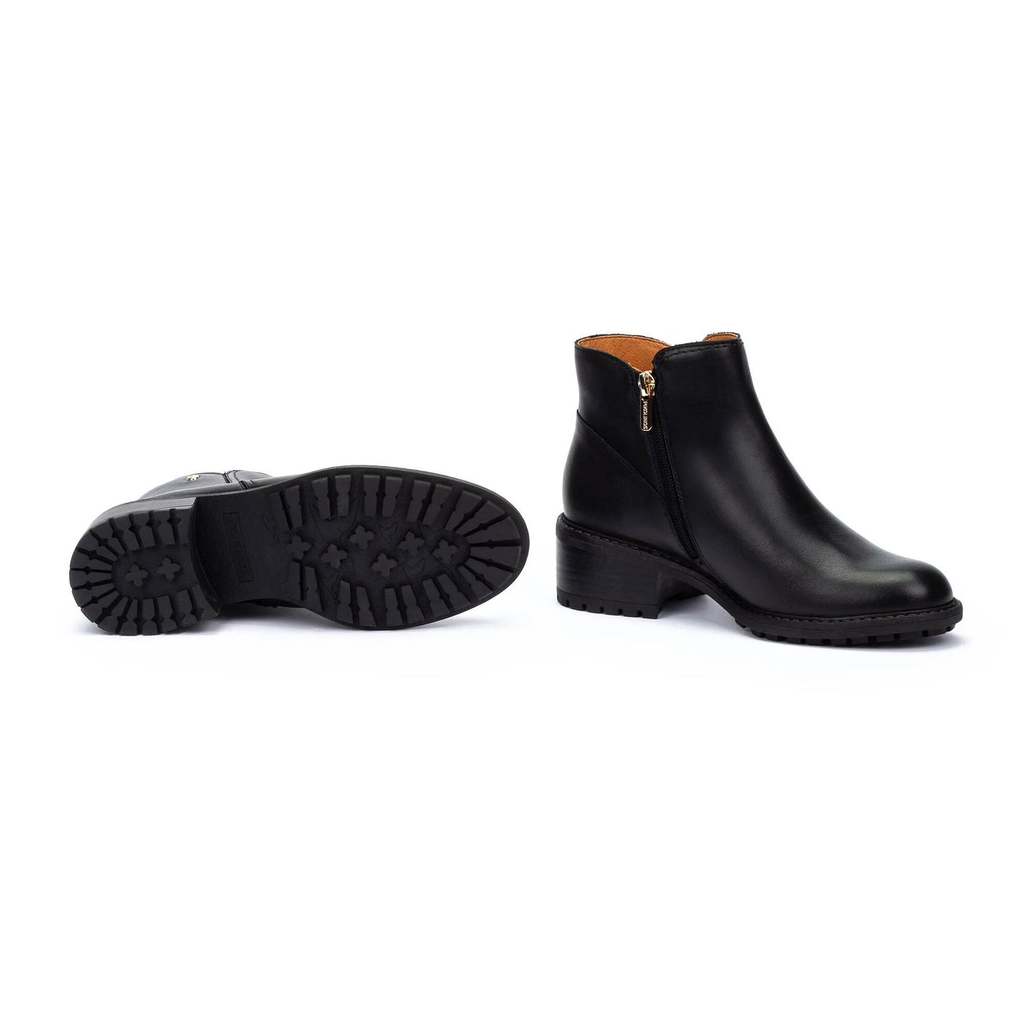 Pikolinos Women's Medina W0D-8871 Leather Heeled Ankle Boots Black