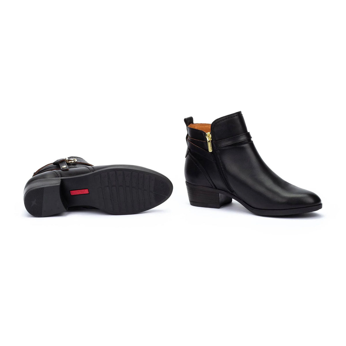 Pikolinos Women's Daroca W1U-8901C1 Leather Heeled Ankle Boots Black
