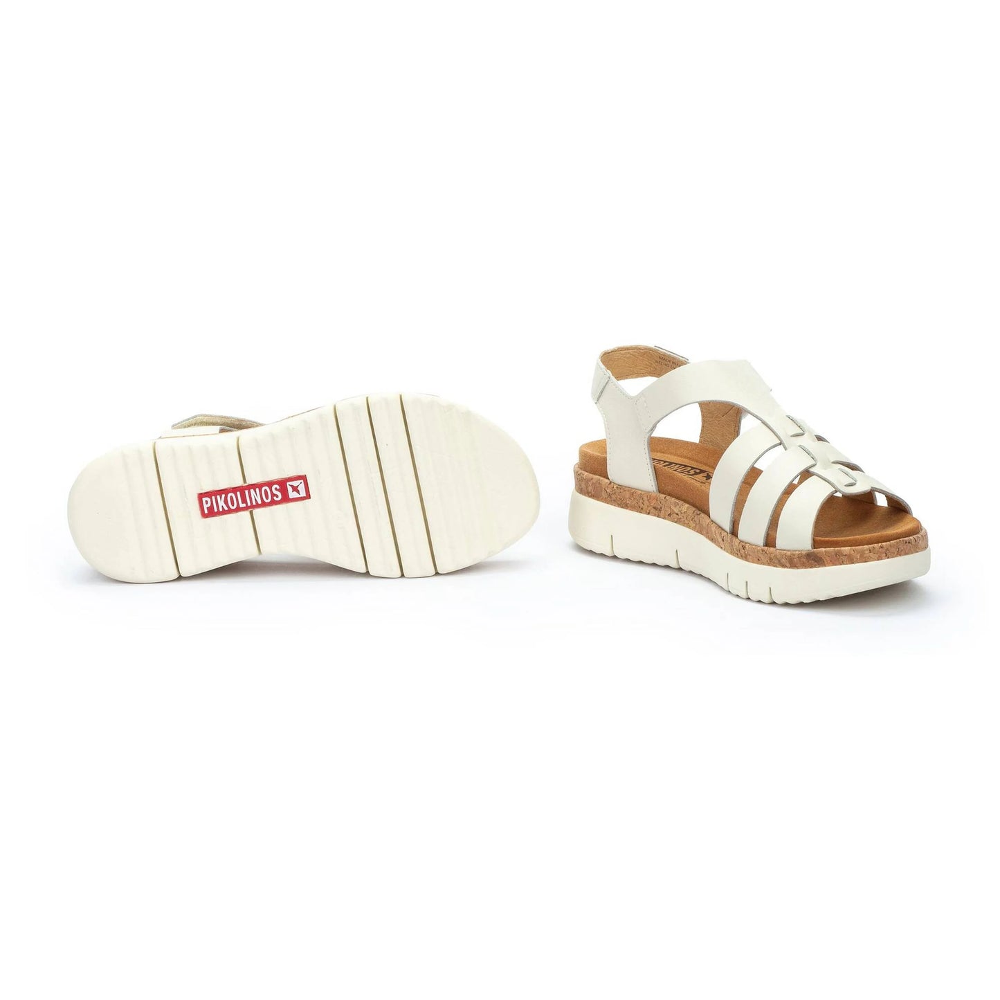 Pikolinos Women's Palma W4N-0754 Leather Wedge Sandals Nata Beige