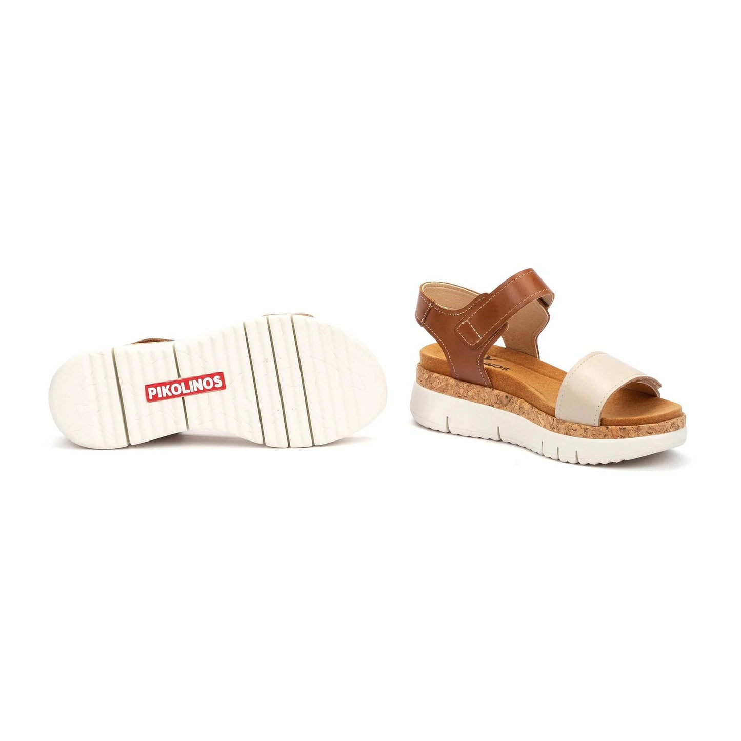 Pikolinos Women's Palma W4N-0940C1 Leather Wedge Sandals Marfil Brown