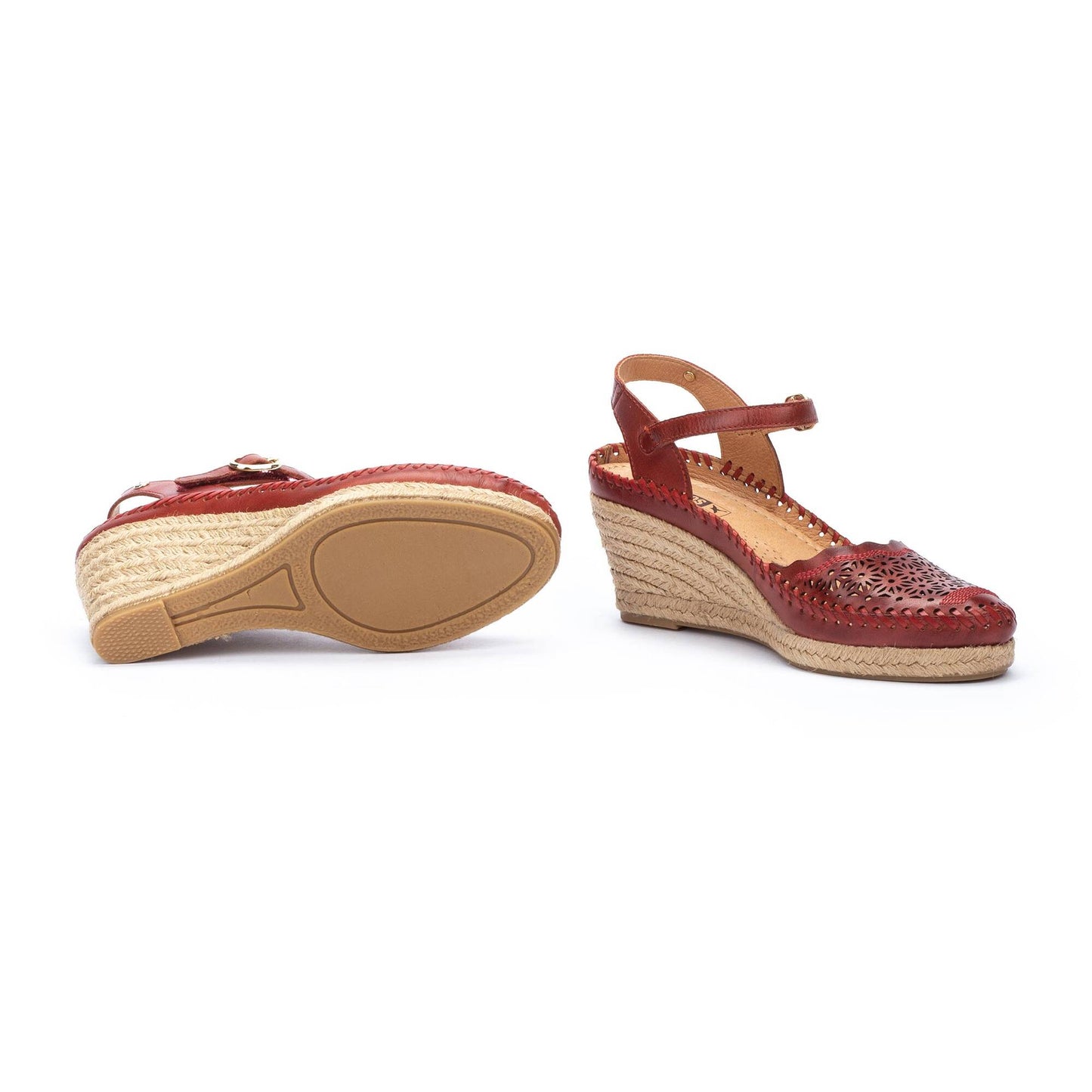 Pikolinos Women's W9Y-1508 Vila Jute Leather Wedge Sandals Sandia
