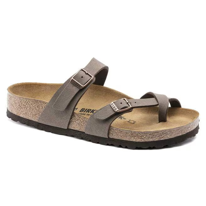 Birkenstock Women's Mayari Birko-Flor Nubuck Sandals Mocca Brown