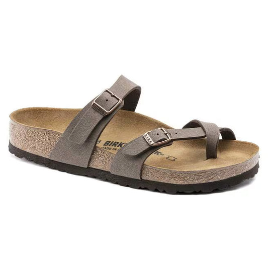 Birkenstock Women's Mayari Birko-Flor Nubuck Sandals Mocca Brown